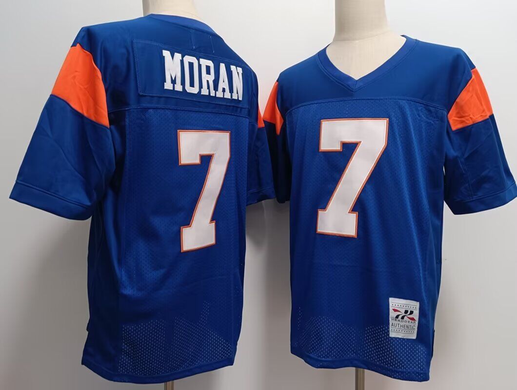 Men The Blue Mountain State Movie #7 Moran blue 2024 Nike NCAA jersey->->NCAA Jersey